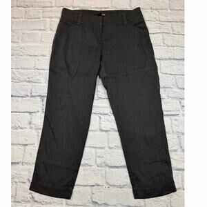 Eileen Fisher Dark Gray Straight Leg Linen Blend Lightweight Pants A575